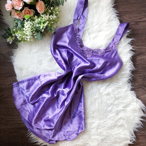 Secret Treasures Other - VINTAGE SATIN LACE SLIP DRESS